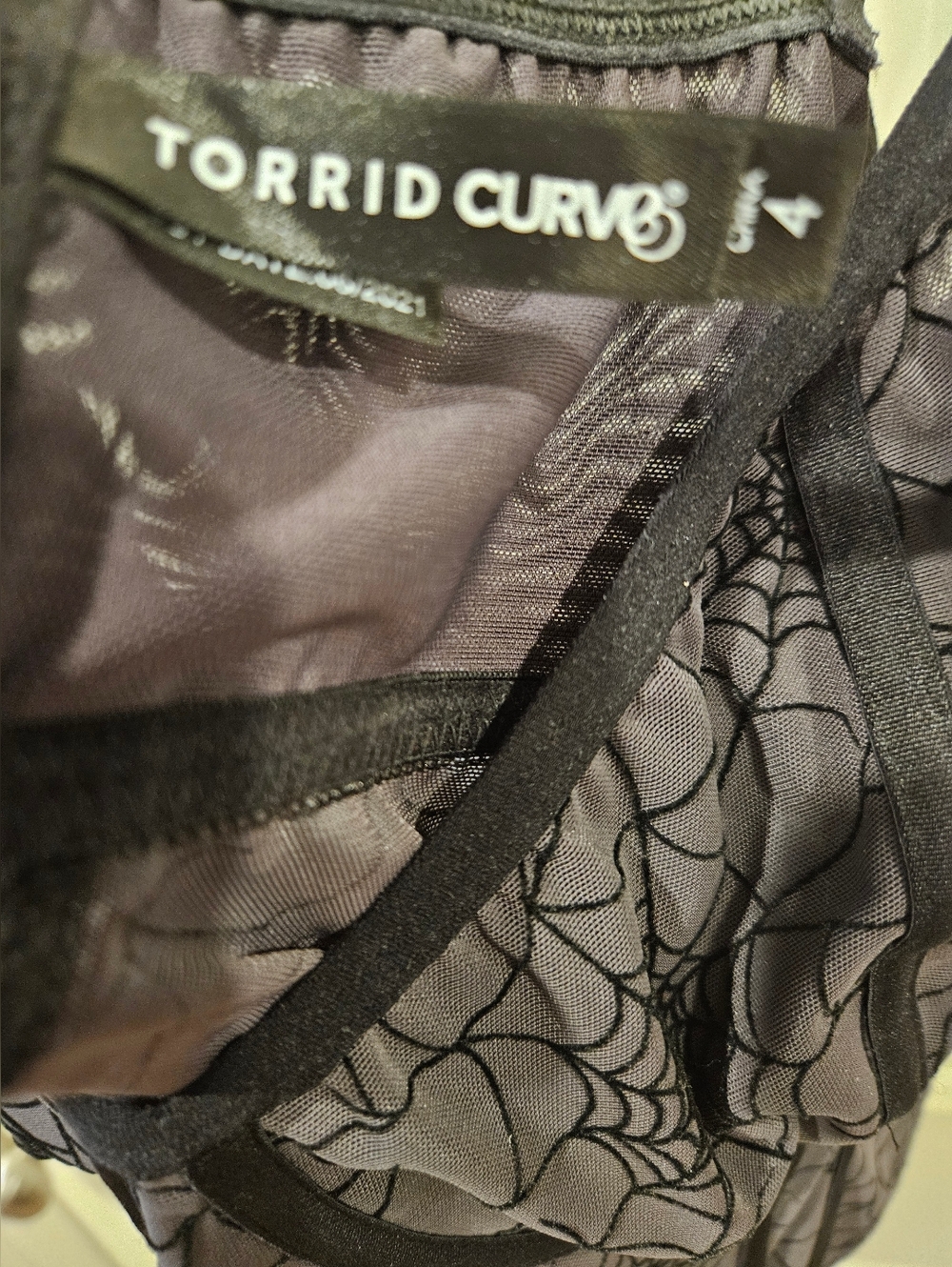Torrid Underwire Chemise - Mesh Webs Black Style - Picture 10 of 11